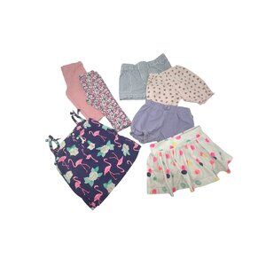 Baby Girls - 2 Leggings, 3 Shorts,‎ 1 Skirt, 1 Top - Size 9 Months